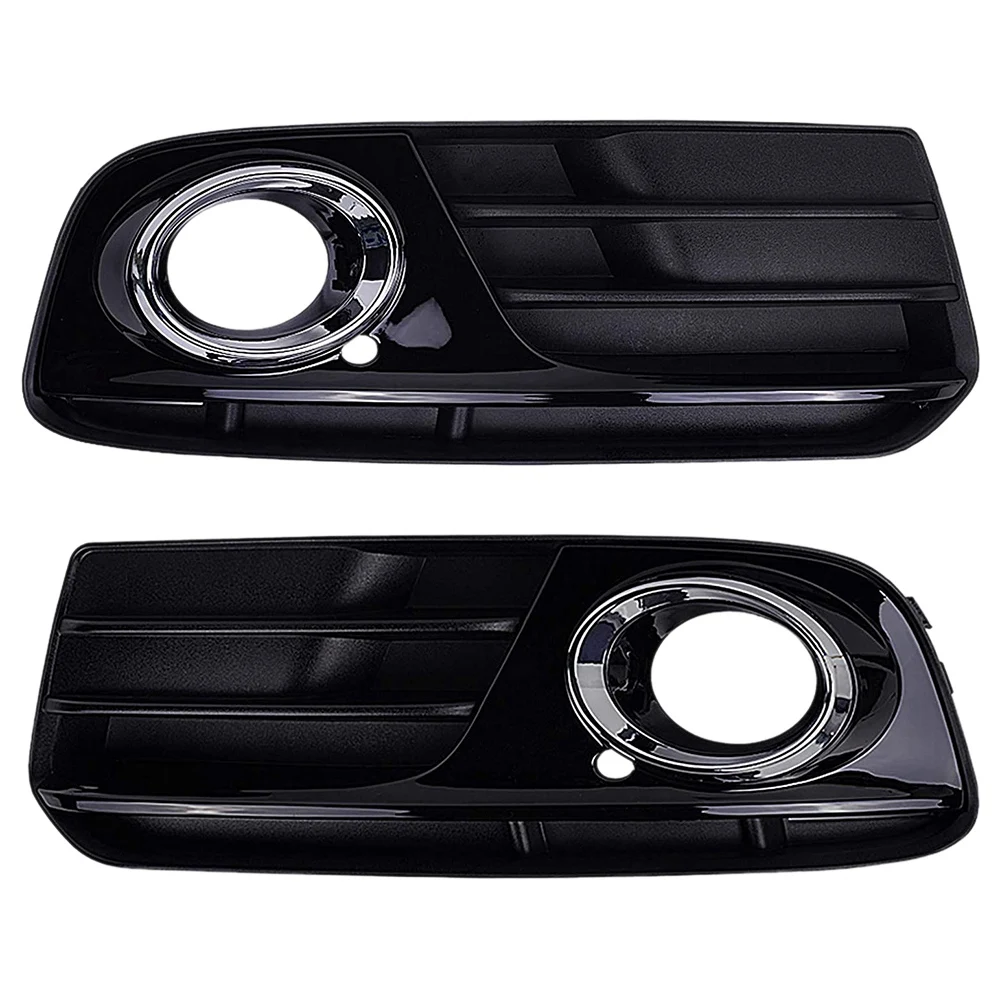 

Pair of Glossy Black Front Bumper Lower Fog Grill Grilles Insert Replacement for-Audi Q5 2013-2015 8R0807681M 8R0807682J