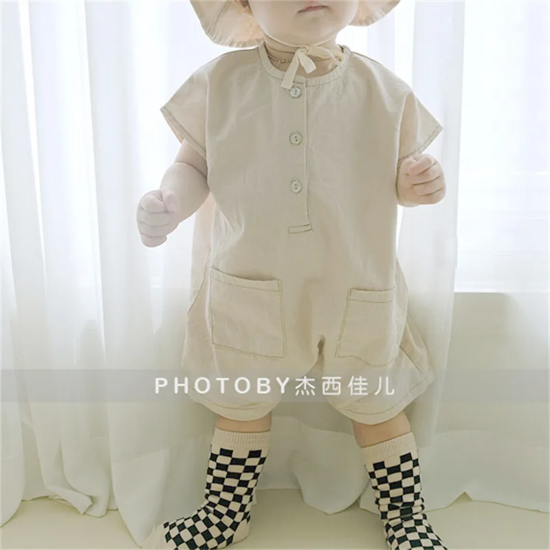 

Baby's New Jumpsuit Women's Treasure Plaid Cotton Casual Short Climbing Suit