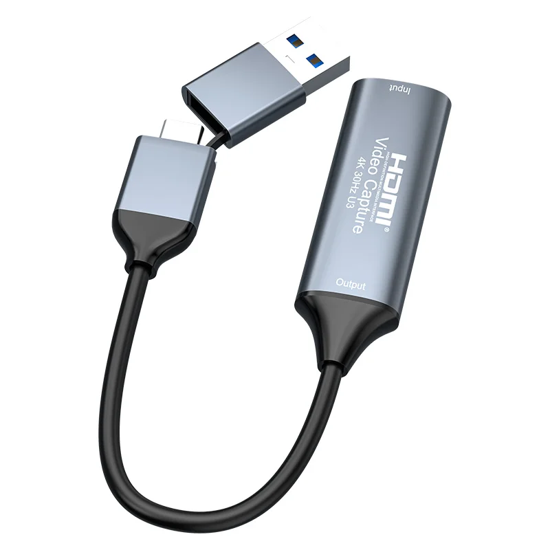 Карта видеозахвата 4K HDMI-совместима с USB 3.0 Type-C аудиозаписывающее устройство для