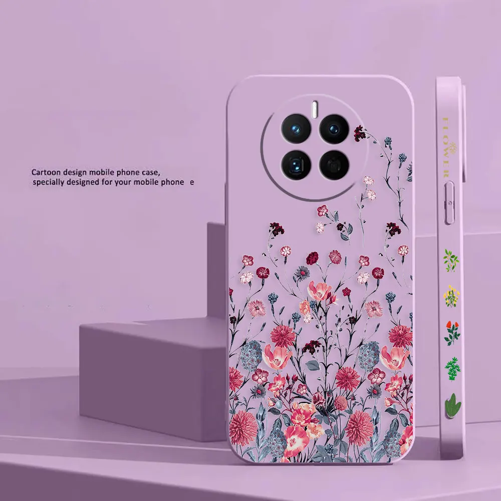 Leaves Flower Plants Phone Case For Huawei MATE 10 20 20X 30 40 50 P20 P30 P40 P50 P60 PRO PLUS Colour Liquid Case Cover Funda