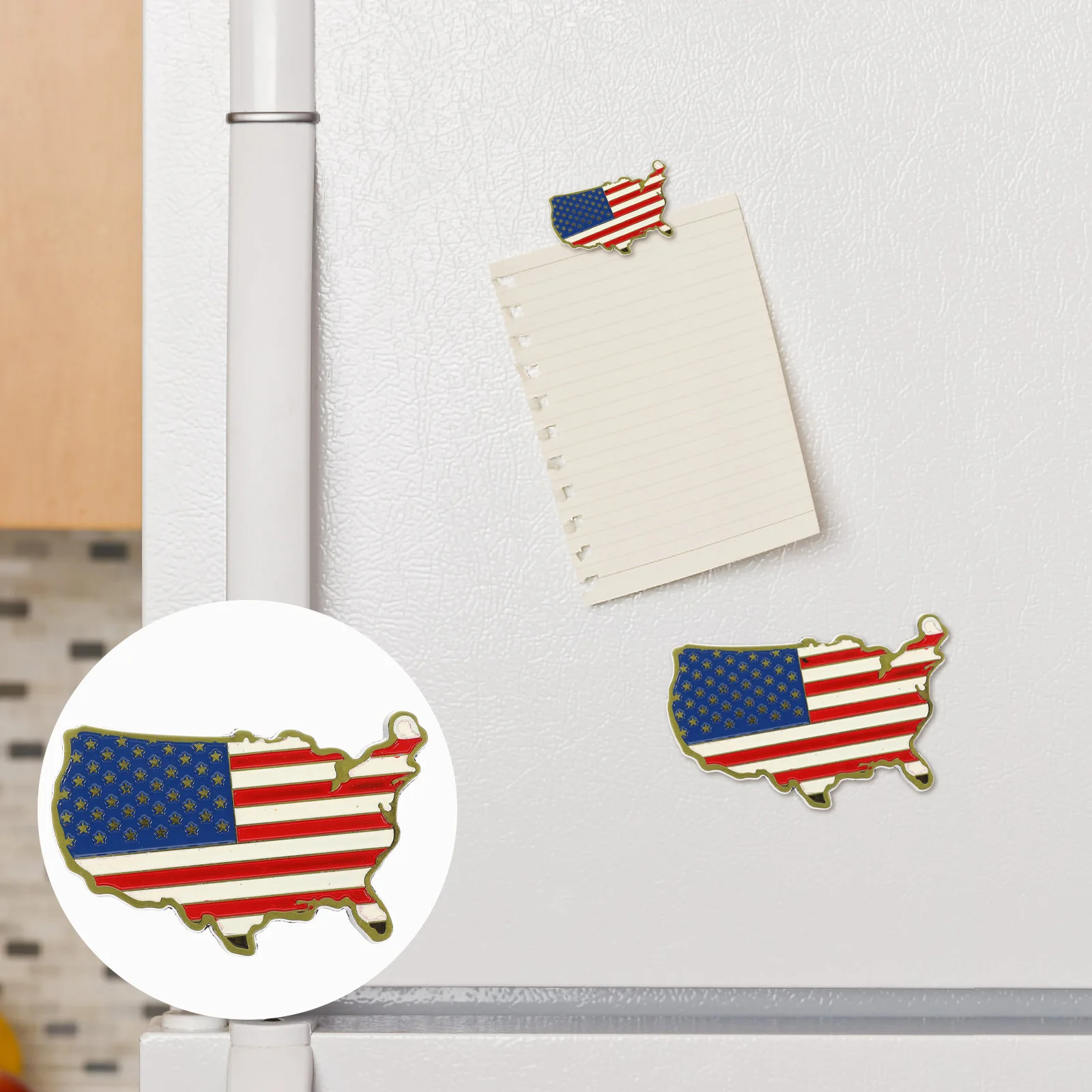 

2pcs Refrigerator Magnets American Flag Map Stickers Creative Fridge Magnet Decors