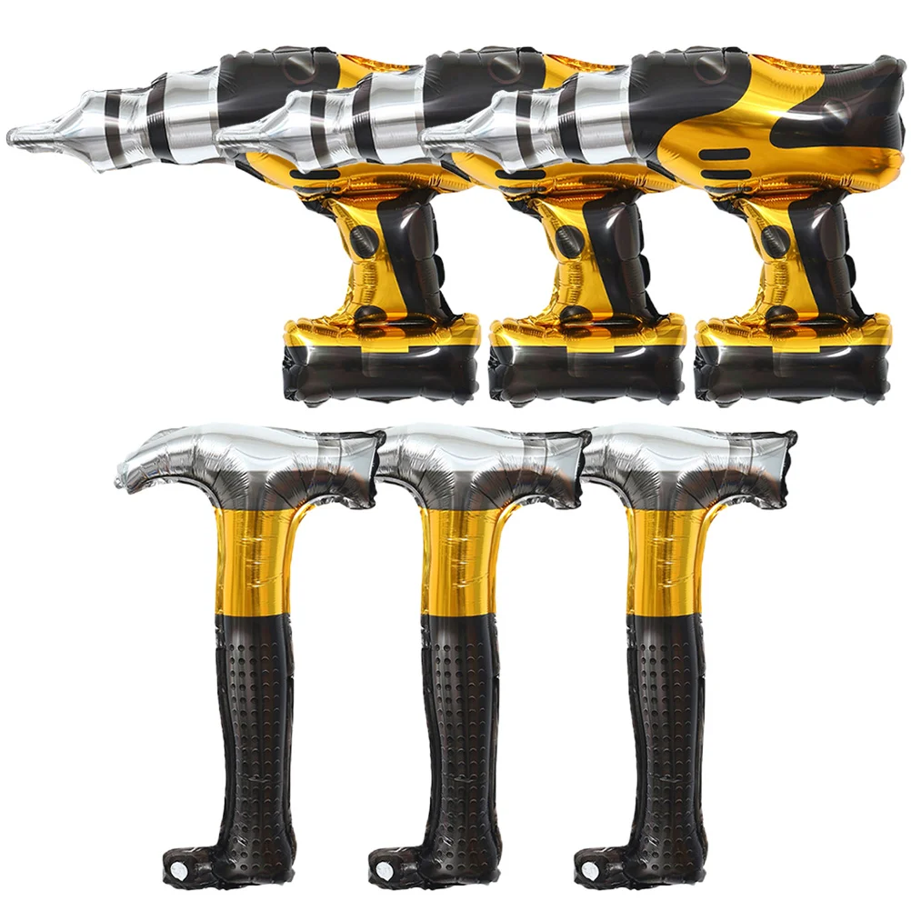 

6pcs Funny Birthday Party Decors Festival Party Balloons Birthday Balloon Decors Construction Party Decors