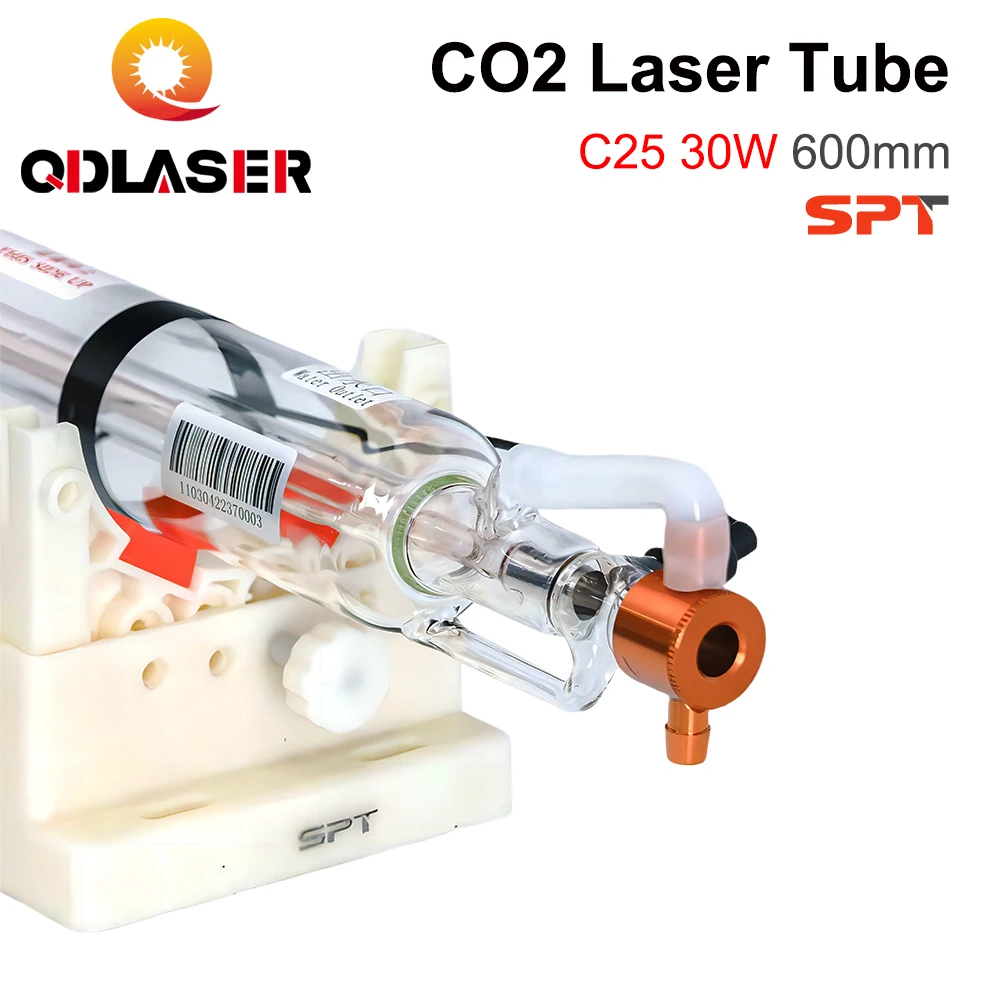 QDLASER SPT C25 30-35 Вт Co2 лазерная трубка длиной 600 мм диаметром 50 мм для CO2 лазерного гравировального режущего станка