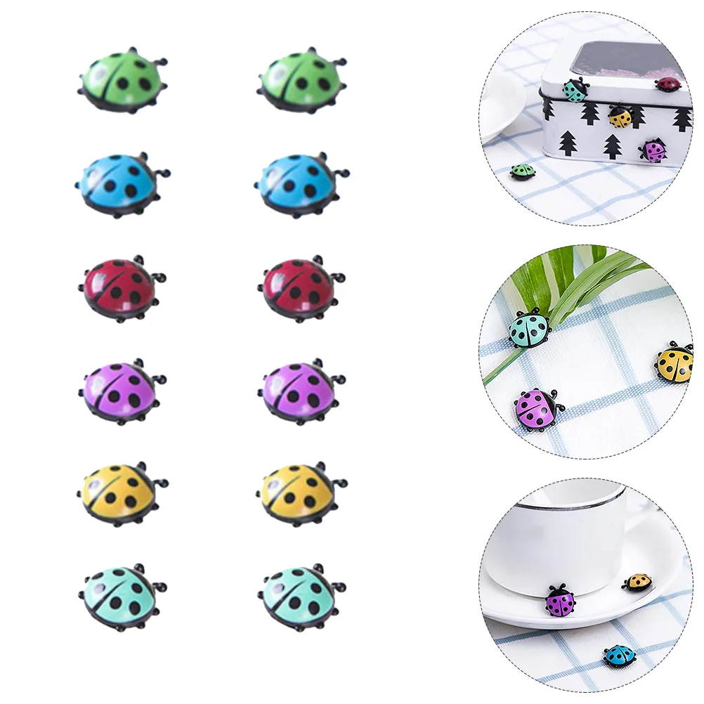 

12 Pcs Ladybug Magnetic Sticker Home Fridge Refrigerator DIY Decor Child Magnets Ornament