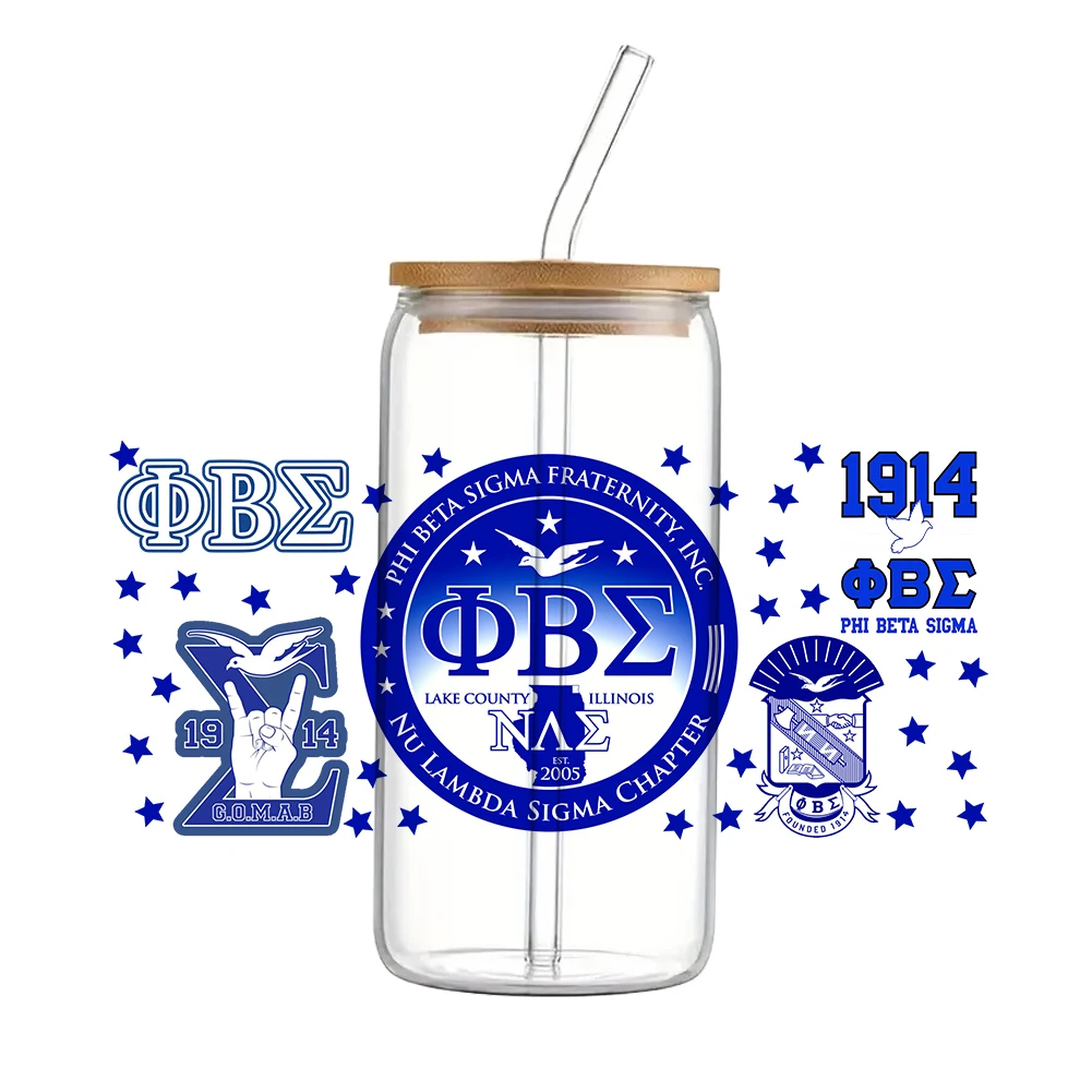Phi Beta Sigma Fraternity UV DTF переводная наклейка водонепроницаемые переводные наклейки