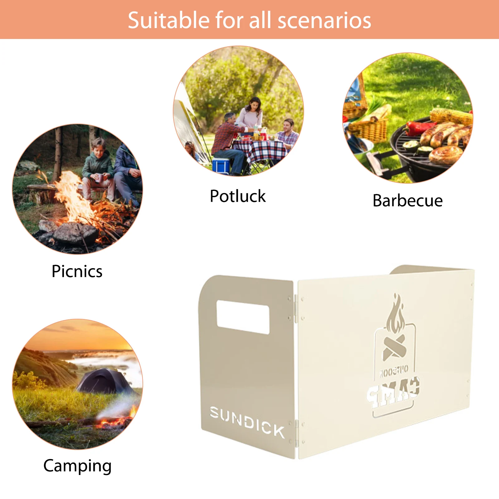 

Foldable Gas Stove Windshield Camping Cooking Burner Windproof Screen BBQ Gas Stove Wind Shield