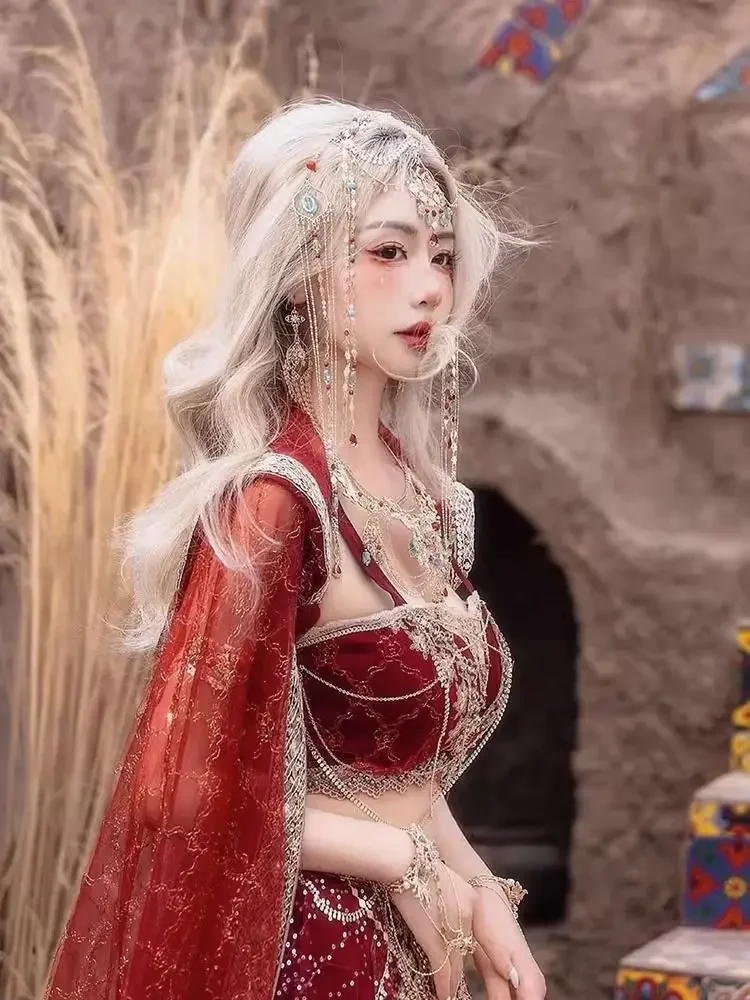 Танцевальное платье дорожный костюм красное принцессы древнего города юбка в