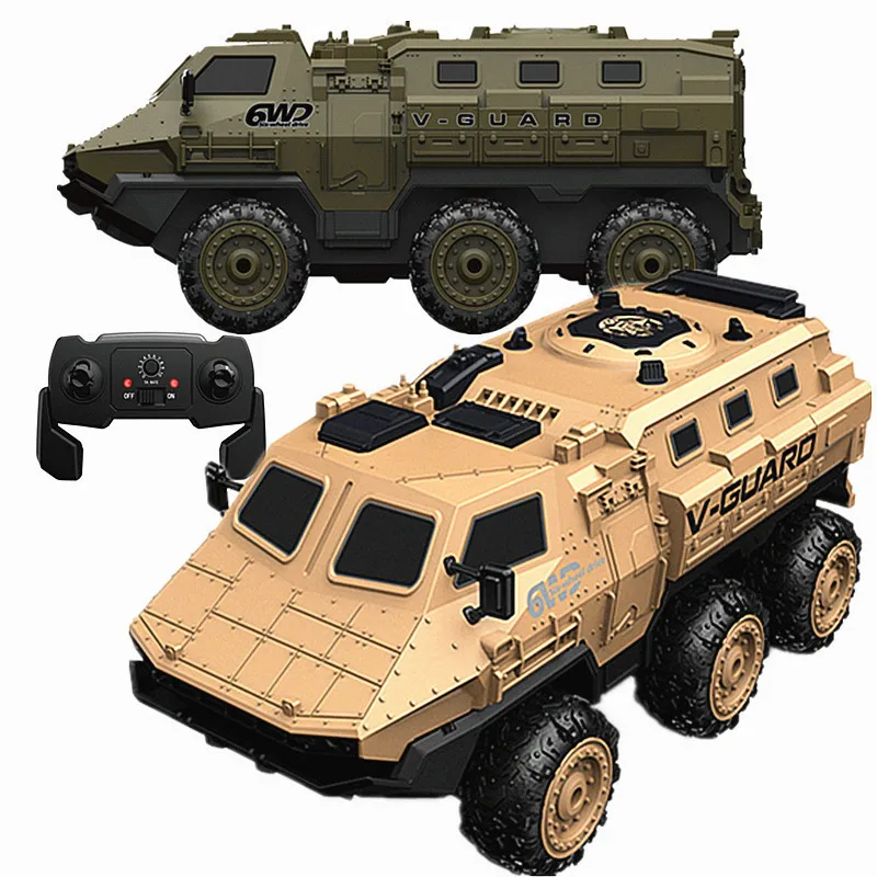 1:16 Six Wheel Drive Remote Control High Speed Armored Vehicle Big Wheel Climbing Military Card Model Children's Toy Car