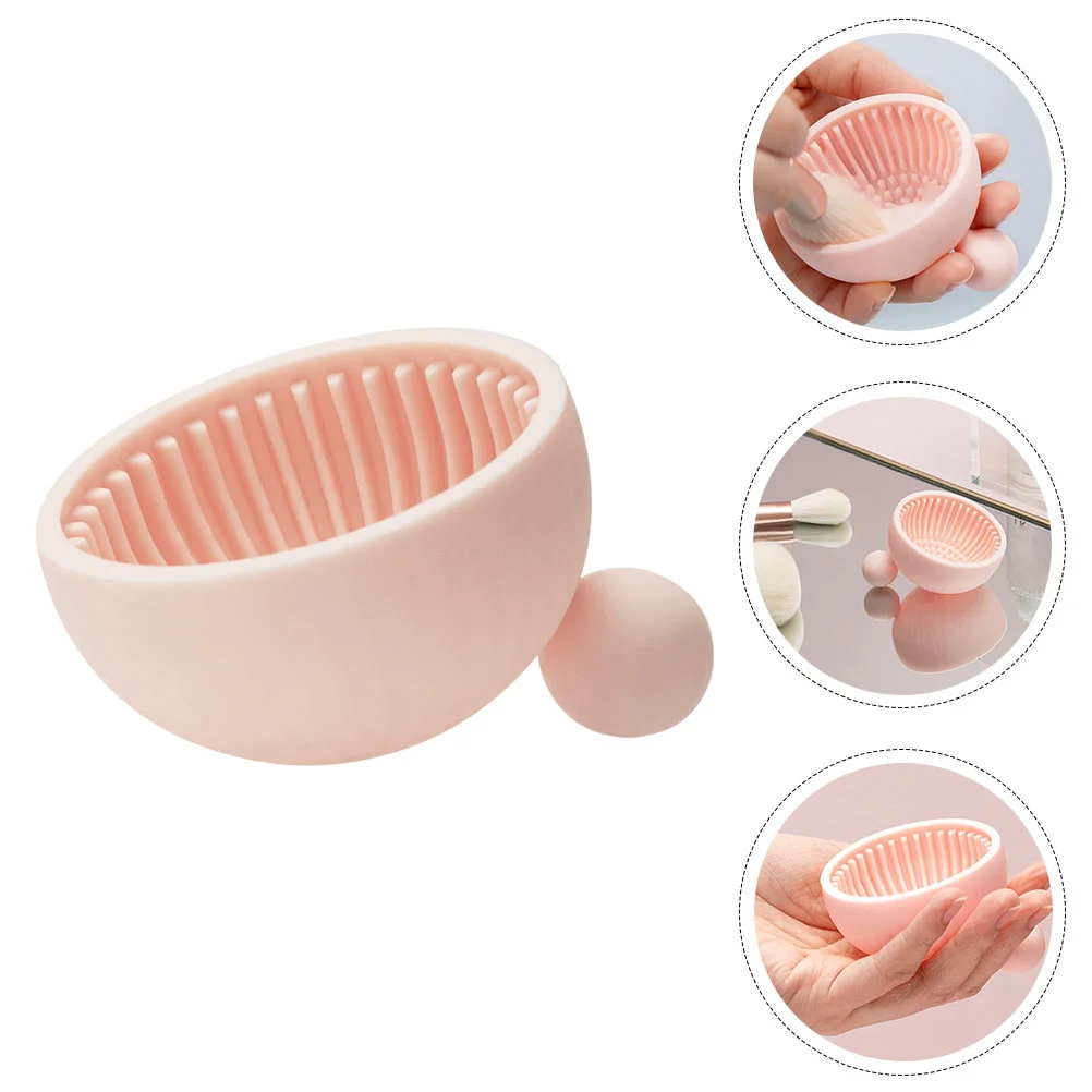 

Brush Cleaning Makeup Cleaner Scrubber Pad Siliconemat Tool Bowlwasher Brushescontainer Rinsing Simple Sponge Scrubbing Women