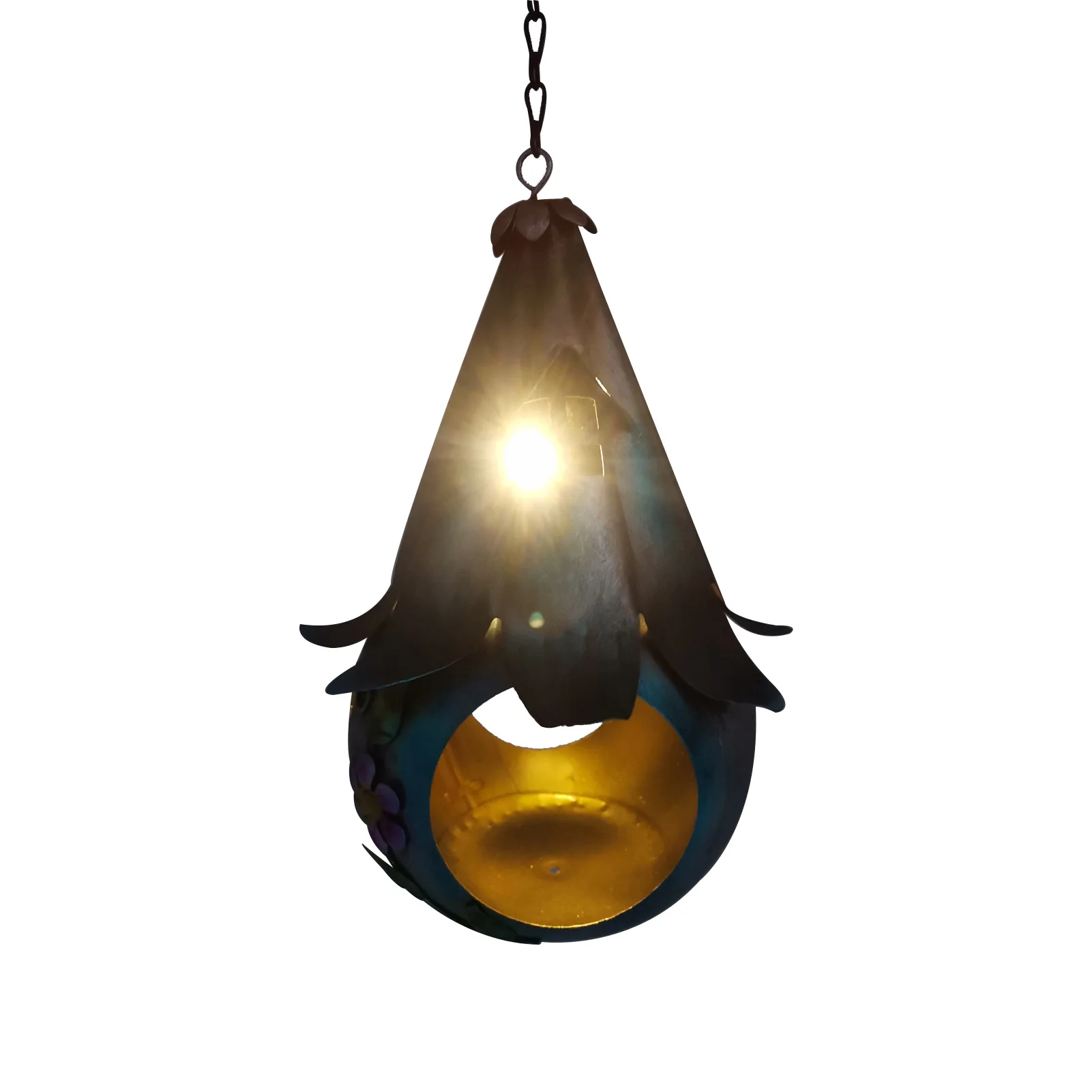 

Solar Bird Feeder Hanging Metal Solar Powered LED Hummingbird Feeder For Outdoor Iron Garden Hangings Ornament for Garden Yard