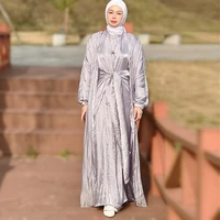 fashion muslim womens robe long skirt two piece ramadan prayer suit french italian noble suit islamic ethnic style party suit