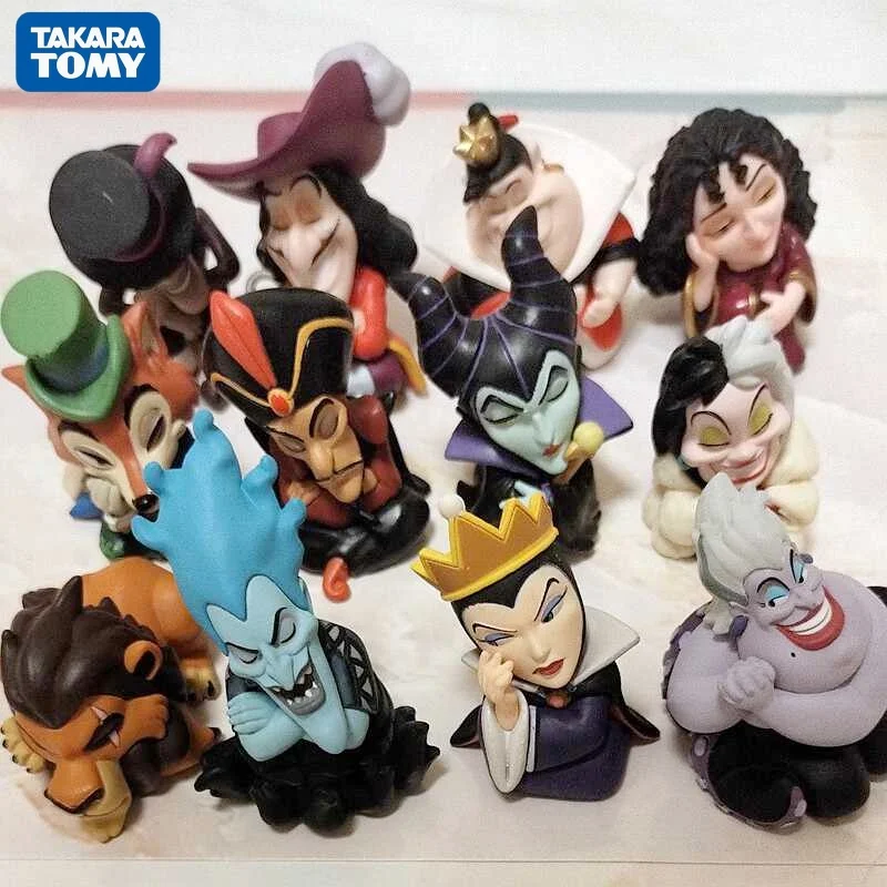 Фото Коллекционная фигурка-гашапон Takara Tomy Disney Villains: Злодеи на плече, сидящие злодеи-боссы — Малефисента, Круэлла, Красная Королева (украшение) №1