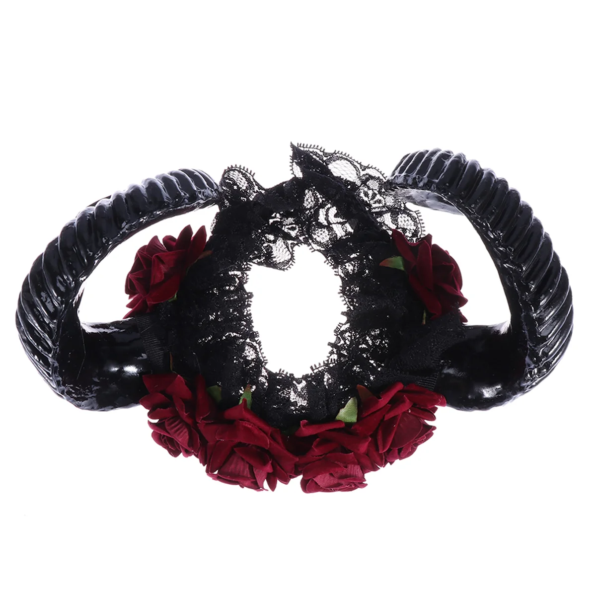 

Headband Horn Hornscosplay Blacksheep Gothic Head Costume Flower Headpiece Hair Vintage Flowershoop Prop Bands Large Rose Ox