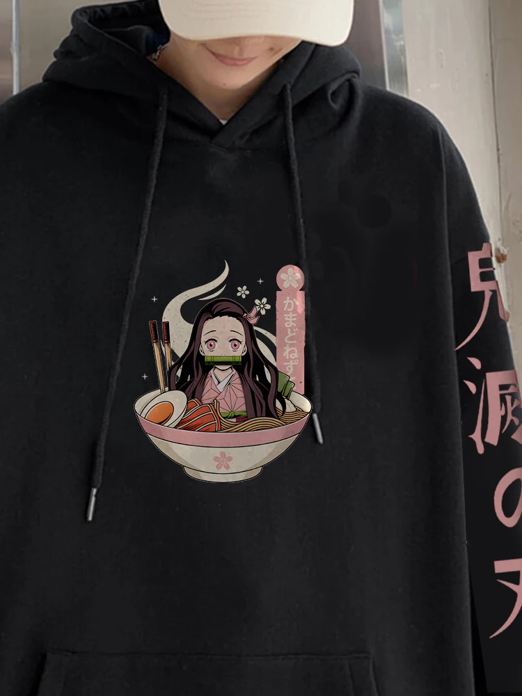 

Anme Hoodie Demon Slayer Nezuko Streetwear Women Loose Sweatshirts Kawaii Clothes for Teens Aesthetic Pullovers Kimetsu No Yaiba