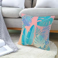 high quality cushion cover for livingroom green pillow cover 4545 leaf series polyester home decor pillowcase office