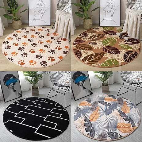 

Home Decor Latest Circular Pattern Design Coral Velvet Sofa Carpet Bedroom Living Room Children's climbing Yoga mat