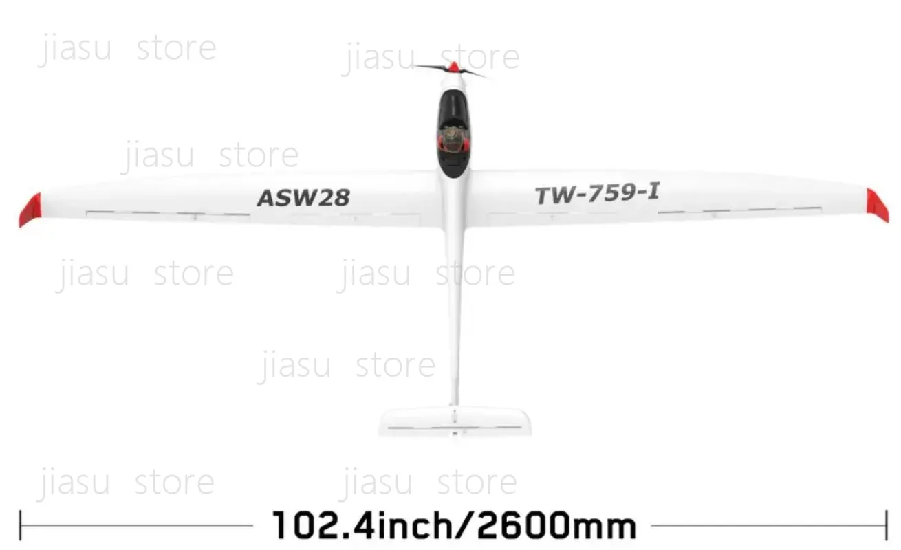 Фото ASW28 ASW-28 TW759-1 75901 2540 мм размах крыльев, 6-канальный радиоуправляемый планер из пенопласта EPO, доступен в версиях KIT и PNP №2