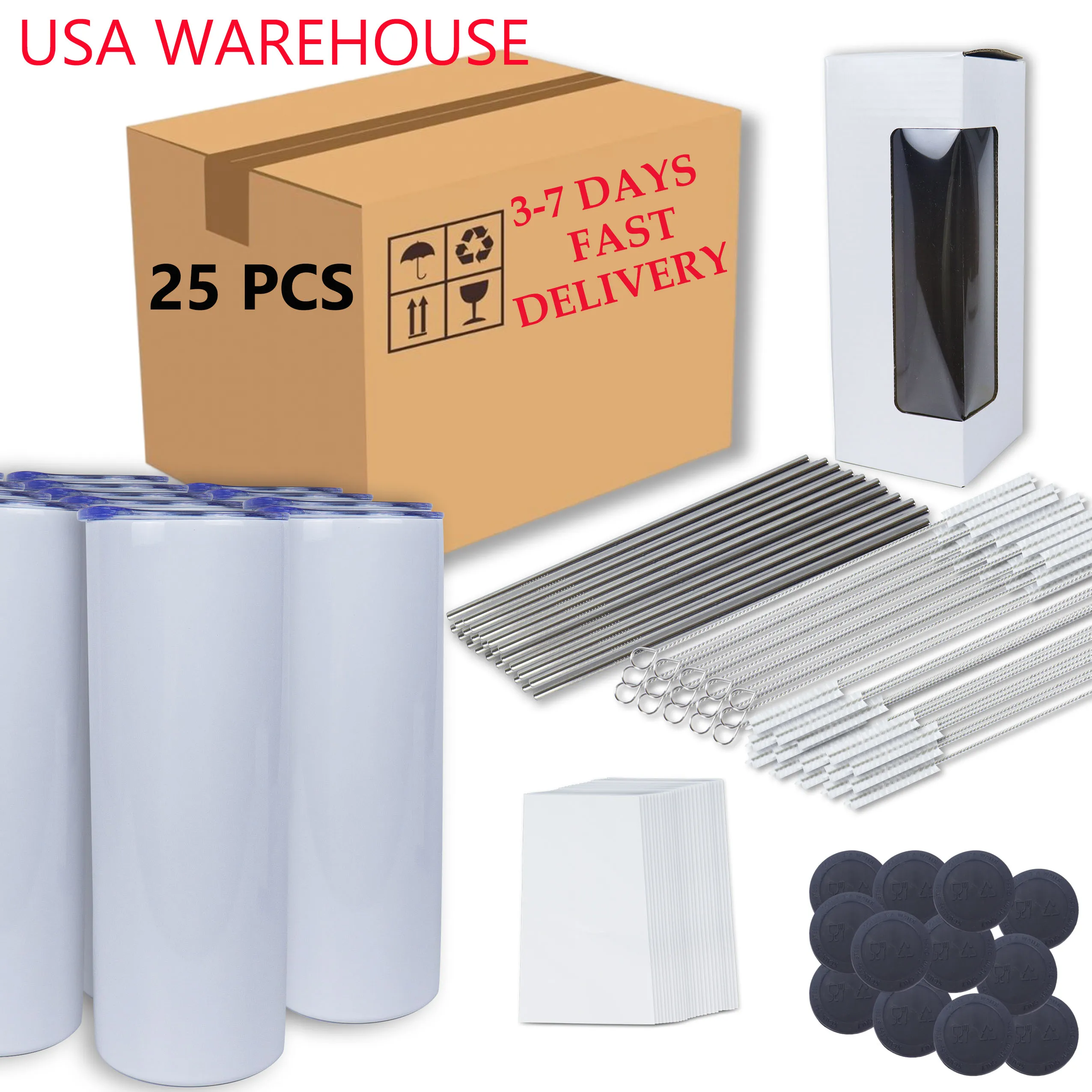 25pack US warehouse bulk 20oz 30oz Stainless Steel heat Prin