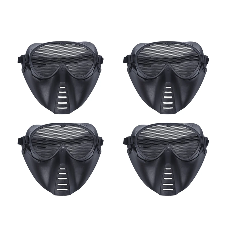 

4X Mask Airsoft Protective Mask Paintball Black New