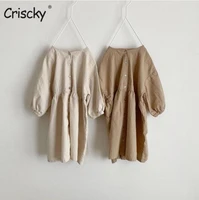 criscky kids baby girls teen summer dress women midi dress 2022 children clothing fashion sisters solid color baby romper