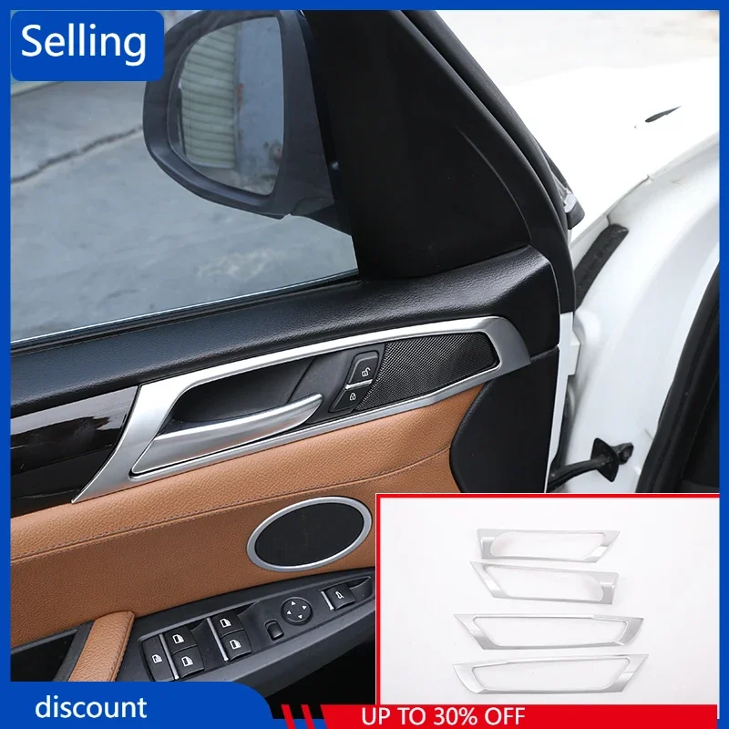 

Аксессуары для автомобилей BMW X3 F25 2011-2017, 4 шт., матовый серебристый АБС-пластик, внутренняя дверная ручка автомобиля, отделка рамы, быстрая доставка