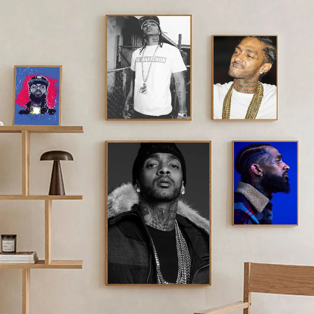 1 шт. N-Nipsey H-Hussle самоклеящийся художественный постер Настенный декор для