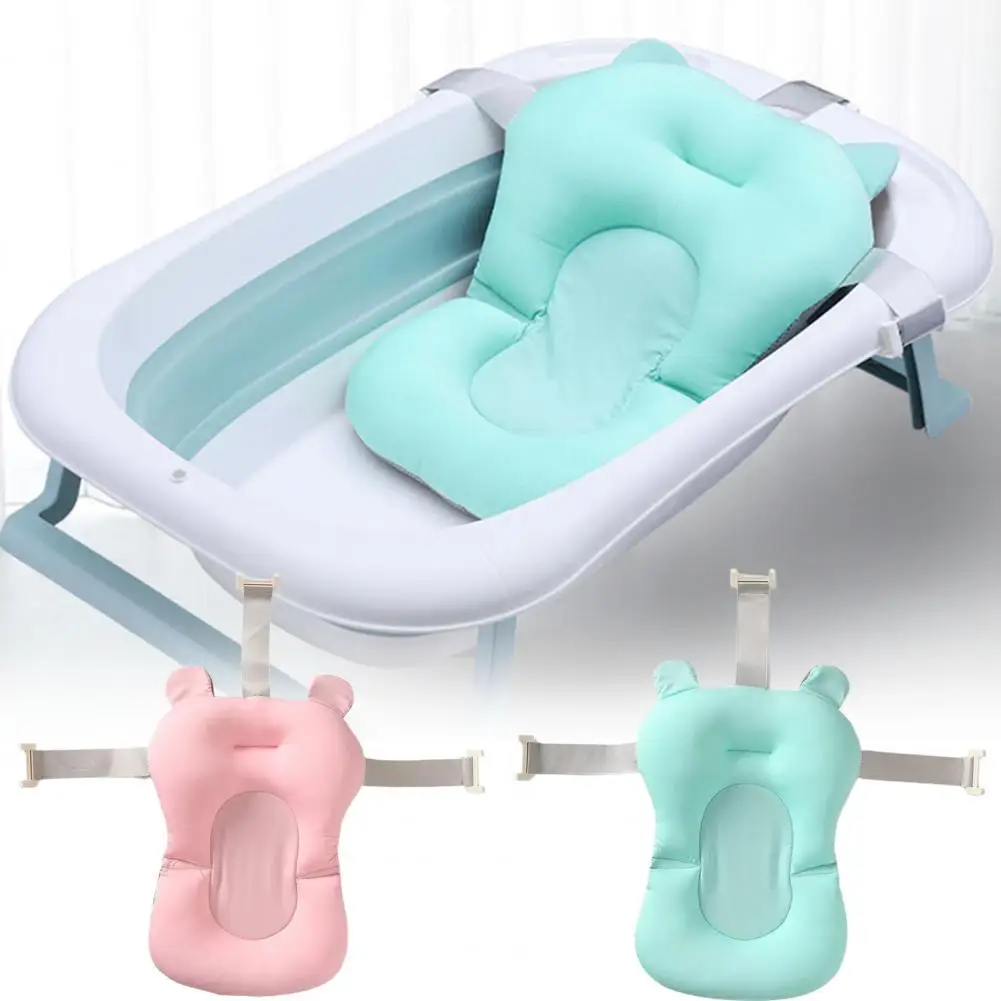 

Newborn Bath Cushion Quick Dry Cartoon Reusable Soft Infant Baby Bath Pillow Air Floating Cushion Bathroom Accessories Sets