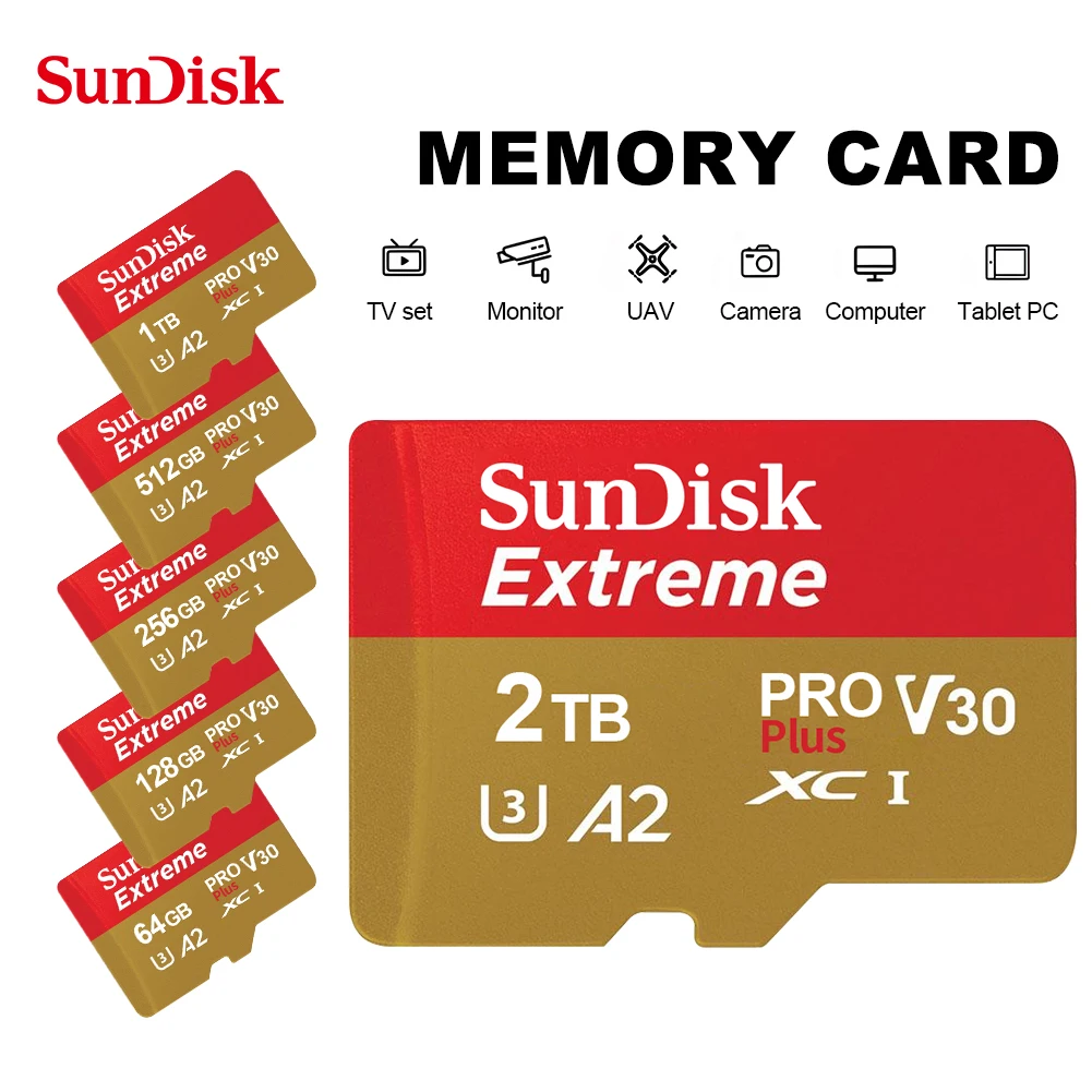 

SunDisk 2TB/1TB UHS-I Memory Card 512GB 256GB Flash Micro TF SD Card 128GB Mobile Storage Mini Card 64GB For Phone Camera