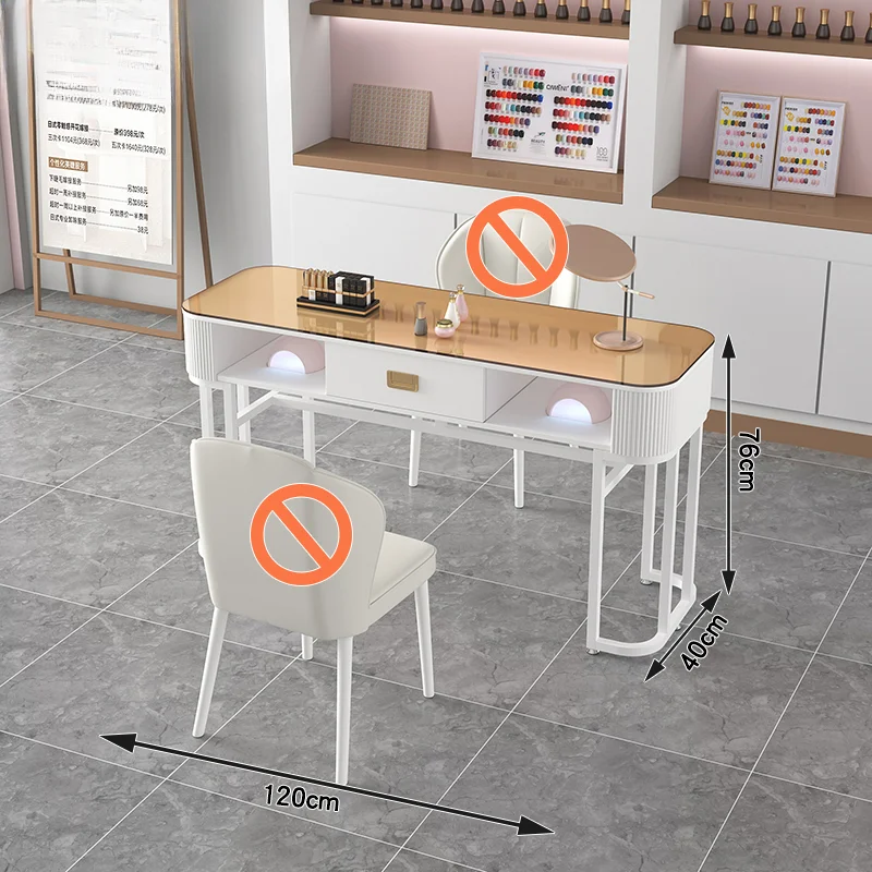 Современные стеклянные столы для ногтей многофункциональные хранения роскошные