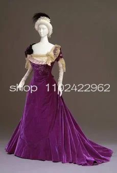 Фиолетовые вельветовые вечерние платья с изображением истории кружевное