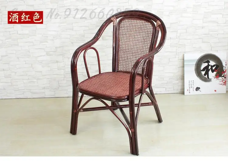 Teng chair natural real rattan single woven handmade mahjong backrest small home elderly short balcony lounge wicker |