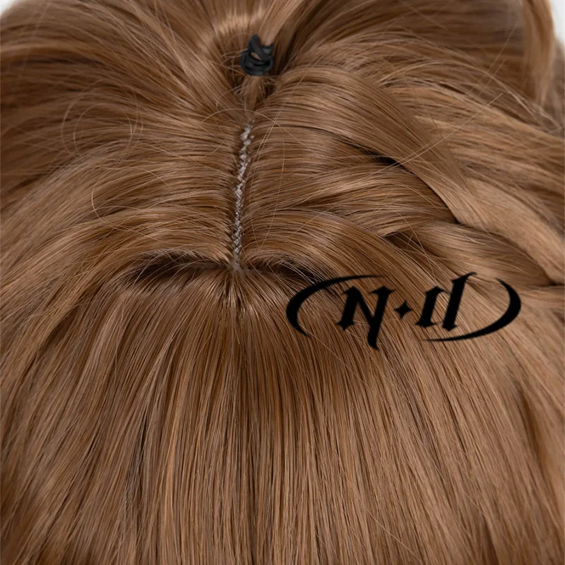 Парик Для Косплея Arknights Eyjafjalla Длинный Коричневый С Отверстием Ушей Аксессуар