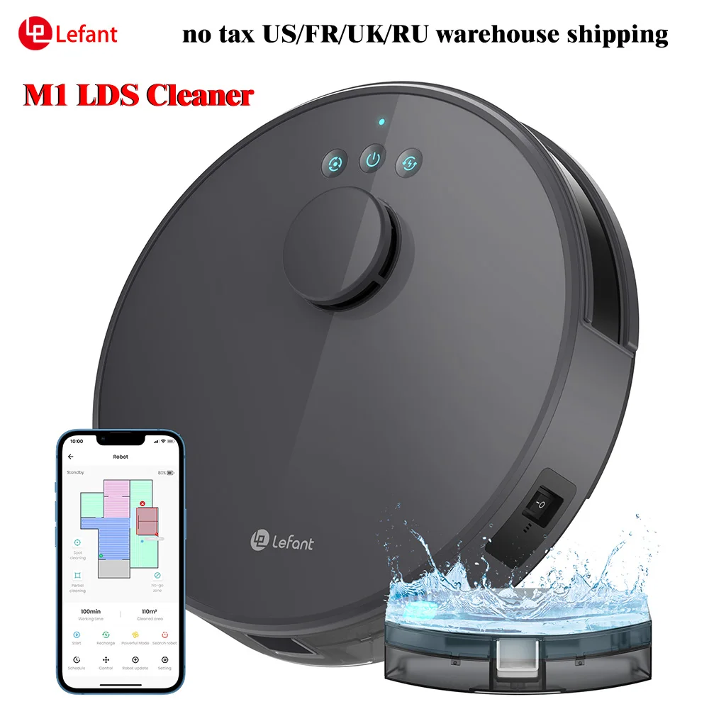 

Lefant Robot Vacuum Cleaner LDS Laser System Multiple Map Zone Clean Restricted Area Setting APP Google Alexa for Home Appliance