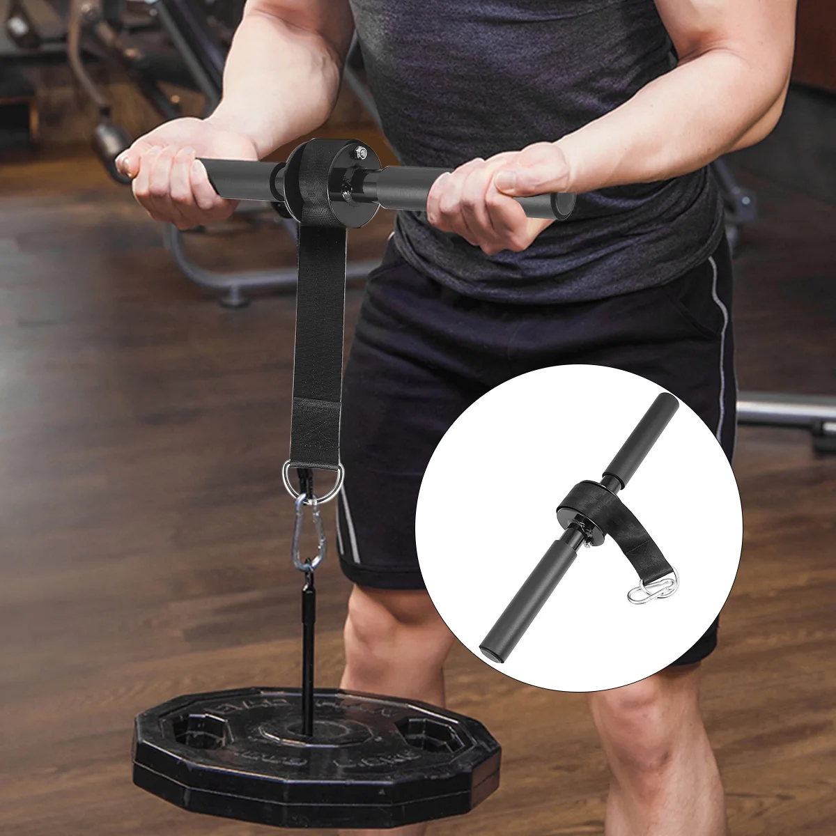 

1pc Forearm Wrist Roller Trainer Fitness Rope Arm Strength Training Exerciser