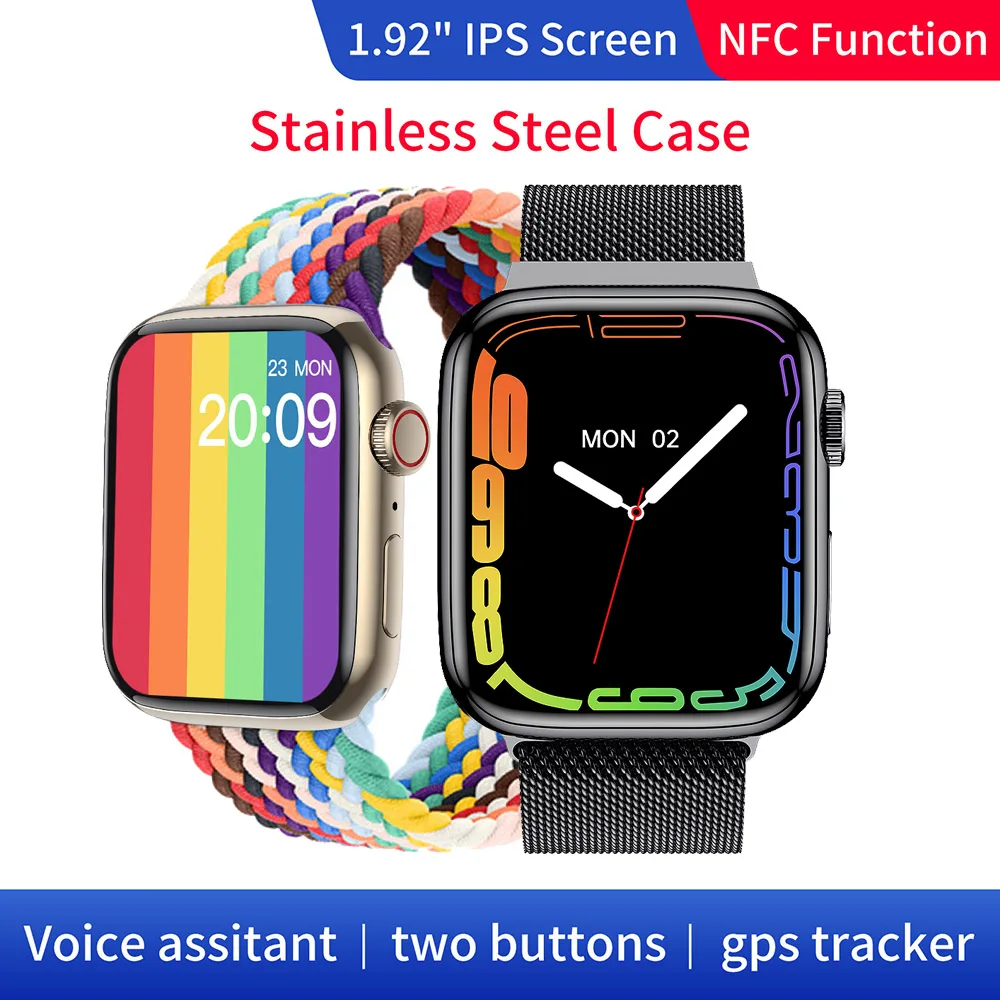 

Smart Watch 2022 New 1.92 Inch NFC GPS Track Fitness Waterproof Man Smartwatch Women IWO 14 Series 7 Watches For Android Xiaomi