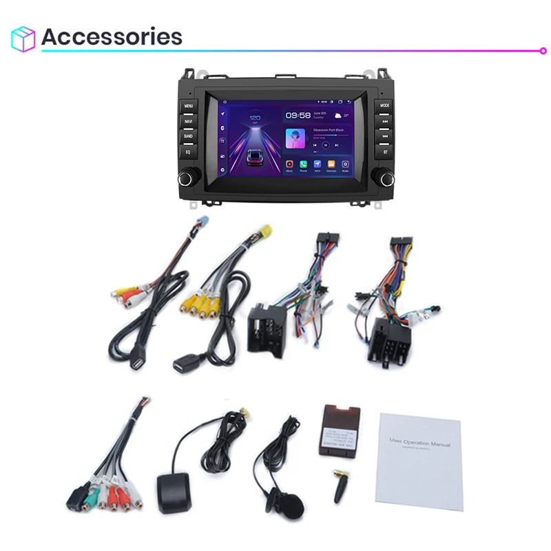 Автомагнитола Junsun мультимедийный плеер на Android с GPS для Mercedes Benz B200 Class Sprinter W906 Viano