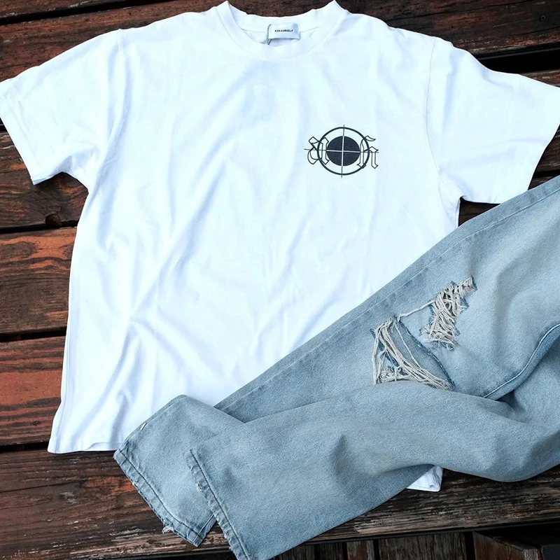 Футболка ASKYURSELF с коротким рукавом для мужчин и женщин хлопковая белая рубашка