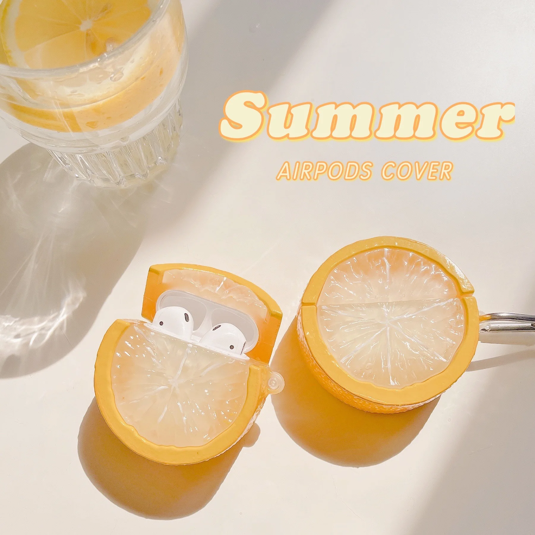 

Summer Refreshing Lemon Earphone Case For Apple Airpods 1 2 Pro Fashion Lovely Headphones Cases For Airpods 3 Charging Box