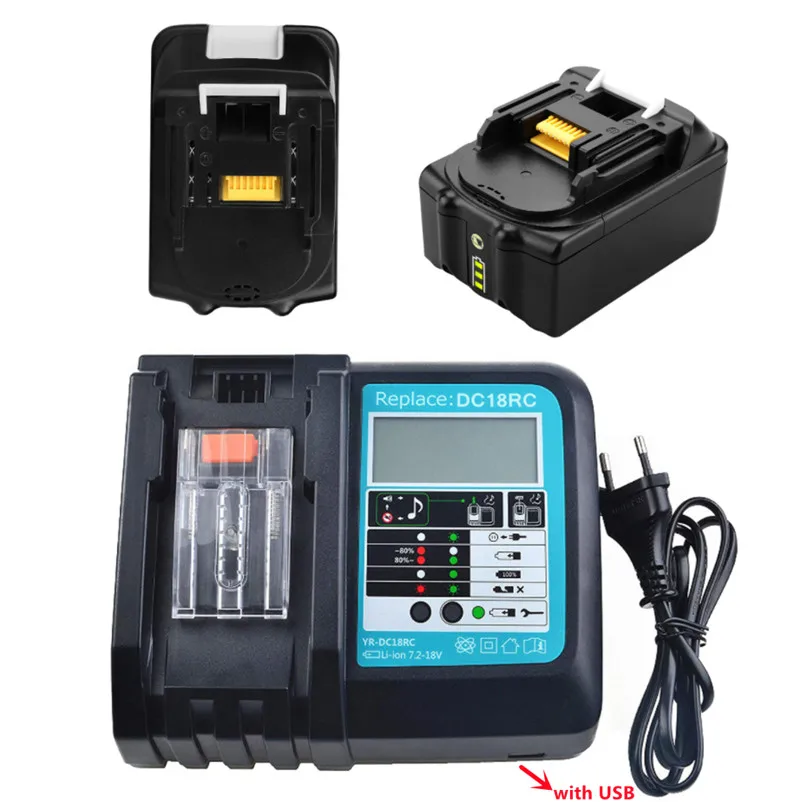 

DC18RCT Li-ion Battery Charger for Makita Charger 18V 14.4V BL1830 Bl1430 DC18RC DC18RA Power tool 3A Charging Current EU plug