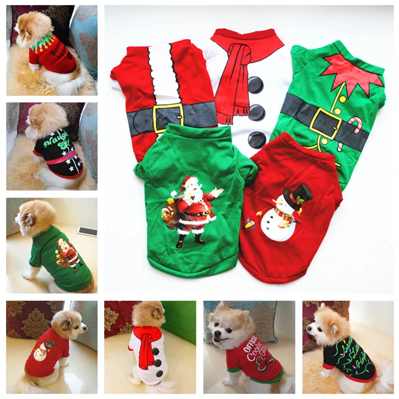 

Christmas Dog Clothes New Year Pets Dogs Clothing for Small Medium Dogs Costume Chihuahua Pet Shirt Warm Dog Clothing Yorkshire