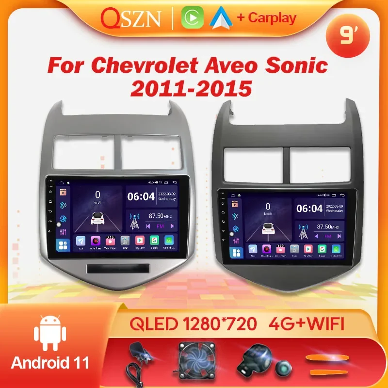 

QSZN Android 11 автомобильный радиоприемник для Chevrolet Aveo Sonic 2011 - 2015 мультимедийный видеоплеер Навигация стерео GPS Авторадио для Carplay