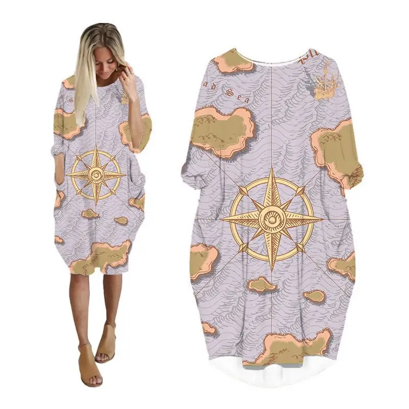 

dresses for womens pocket batwing long sleeve woman clothing korean fashion plus size ladies clothes female dress vintage QY