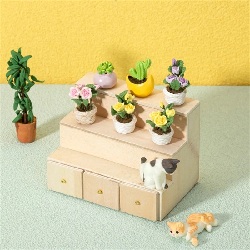 

1:12 миниатюрный стеллаж для хранения обуви для кукольного домика, модель мебели, декоративная игрушка