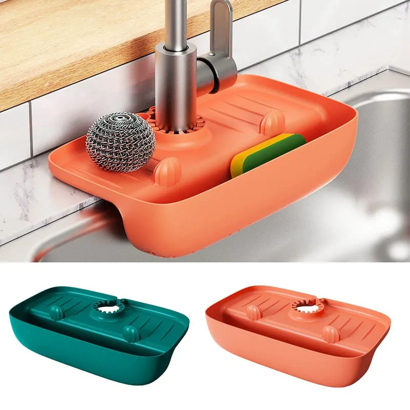 

Silicone Kitchen Faucet Mat Sink Splash Pad Drain Pad Bathroom Countertop Protector Shampoo Soap Dispenser Kitchen Accessories