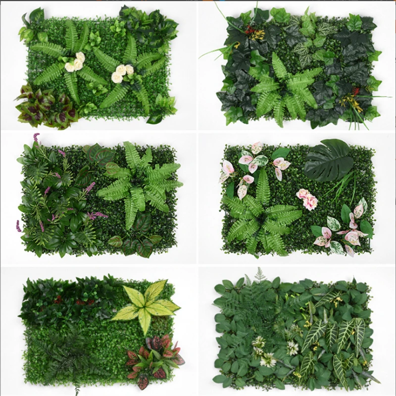 

New 40X60CM Artificial Plant Wall Panel Plastic Outdoor Green Lawn DIY Decor Wedding Backdrop Garden Grass Wall Flower Wall