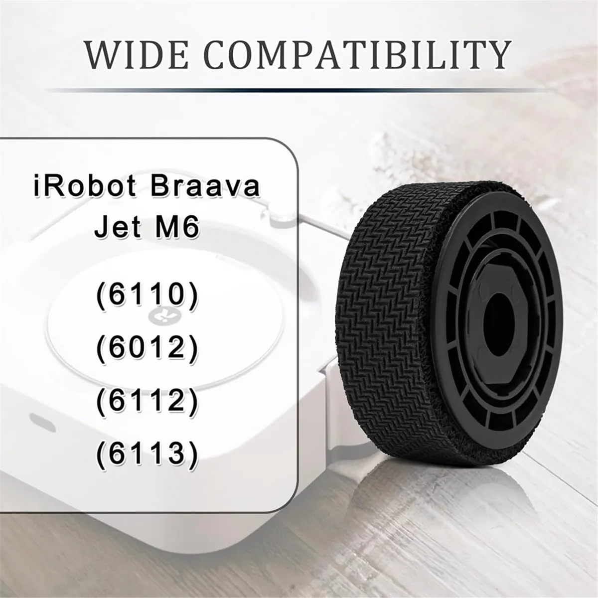 Фото ЛУЧШАЯ замена колесных шин для iRobot Braava Jet M6 (6110) (6012) (6112) (6113) Ultimate Wi-Fi Connected Robot Anti-Slip №4