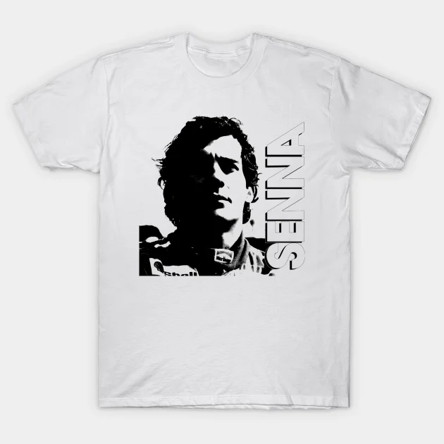 

2021 Men/women's Summer Cotton White Street Fashion Hip Hop Ayrton Senna T-shirt Tees Short Sleeve Tops