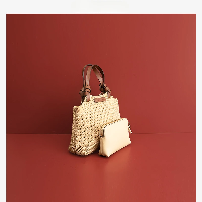 

New High-end Customized Women's Bag, Cowhide Woven Women's Handbag