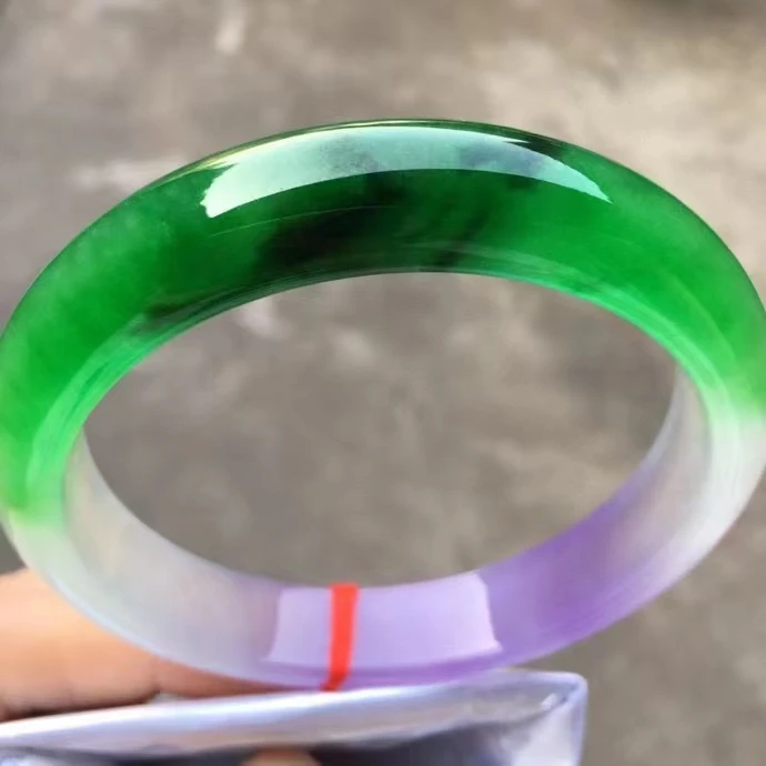 

Natural 100% real Myanmar jadeite bangle flat bar jadeite bangle green jadeite for woman temperament gift bracelets 63mm 209