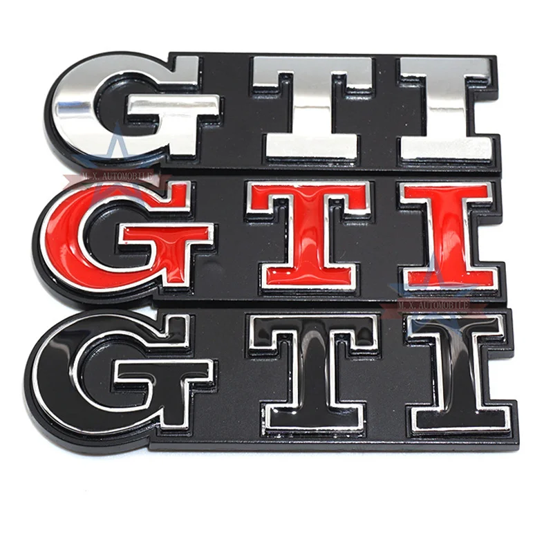 

3D Metal Car GTI Logo Car Grill Stickers Emblem Badge Decals For GTI Polo Golf R400 TCR MK2 MK4 MK5 MK6 MK7